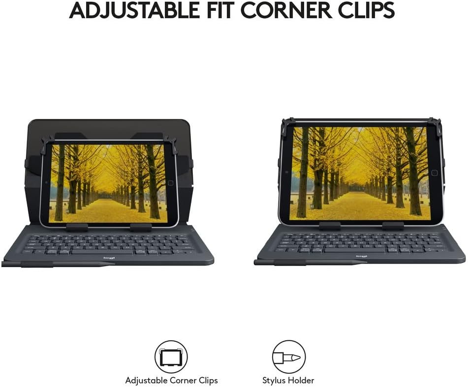 Logitech Universal Folio met geïntegreerd toetsenbord voor 9-10" tablets, QWERTY Pan Nordic Layout - Zwart