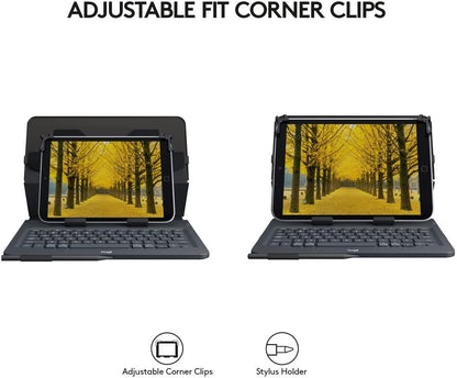 Logitech Universal Folio met geïntegreerd toetsenbord voor 9-10" tablets, QWERTY Pan Nordic Layout - Zwart