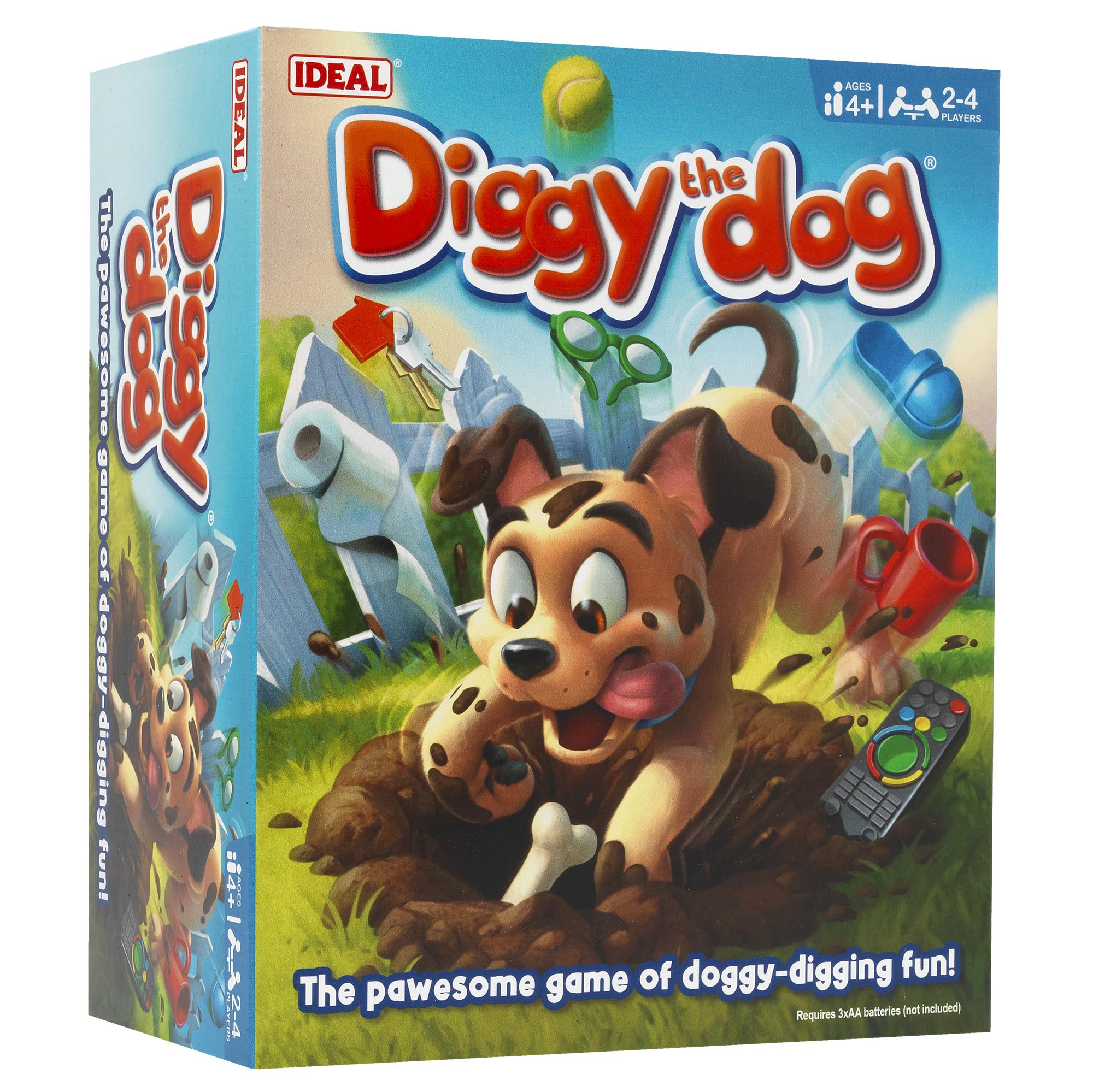 IDEAL | Diggy The Dog: Hide your treasure from the pup but be careful he might dig it up! | Kids Games | 2-4 Players | Ages 4+