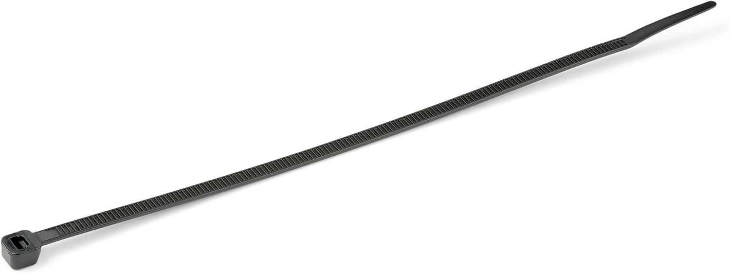 StarTech.com 10"(25cm) Cable Ties - 1/8"(4mm) wide, 2-5/8"(68mm) Bundle Diameter, 50lb(22kg) Tensile Strength, Nylon Self Locking Zip Ties w/Curved Tip, 94V-2/UL Listed, 1000 Pack -
