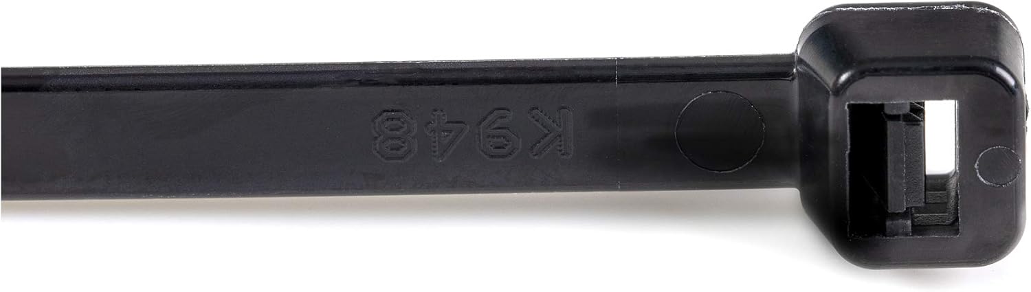 StarTech.com 10"(25cm) Cable Ties - 1/8"(4mm) wide, 2-5/8"(68mm) Bundle Diameter, 50lb(22kg) Tensile Strength, Nylon Self Locking Zip Ties w/Curved Tip, 94V-2/UL Listed, 1000 Pack -