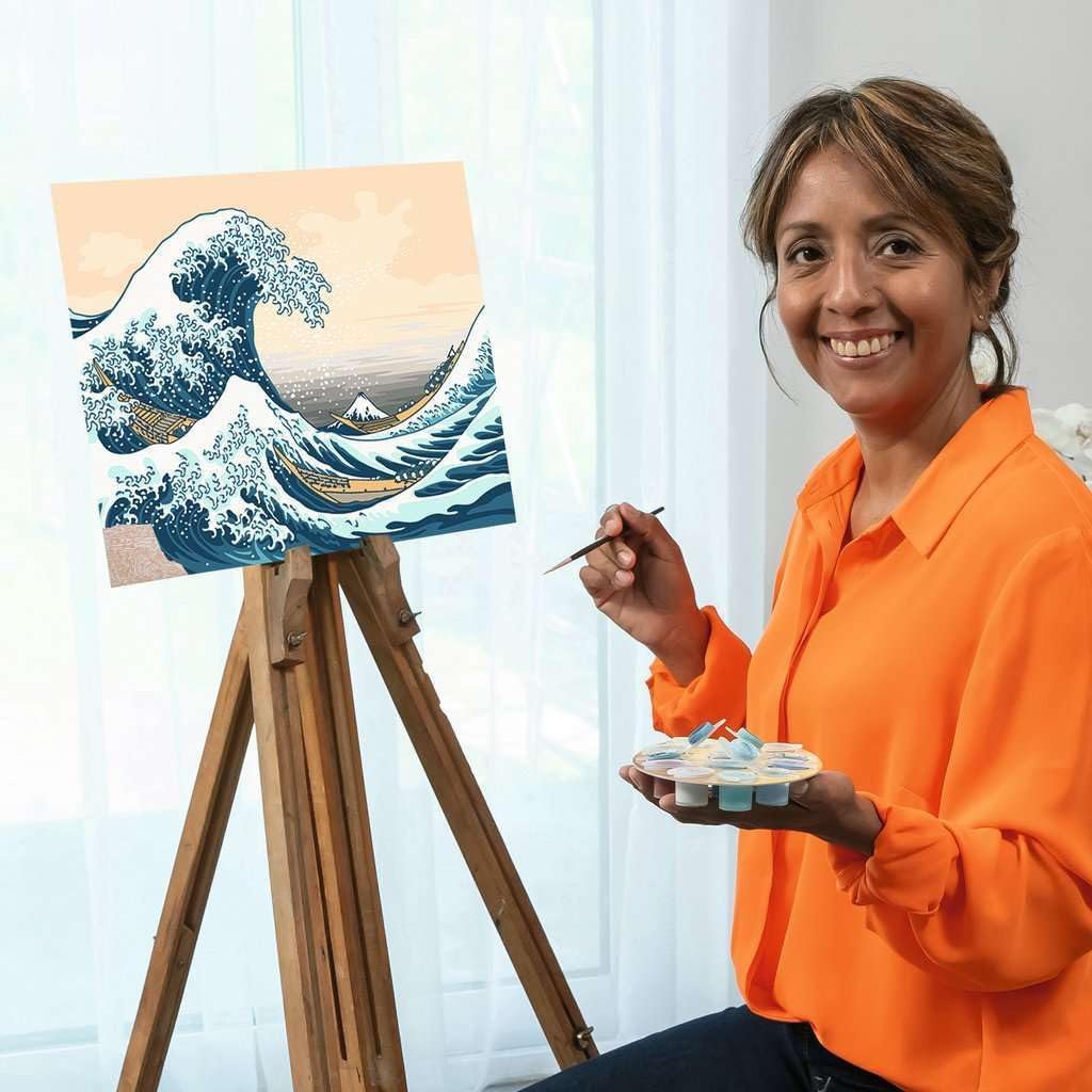 Ravensburger CreArt - Malen nach Zahlen 23690 - ART Collection: Große Welle (Hokusai) - ab 14 Jahren