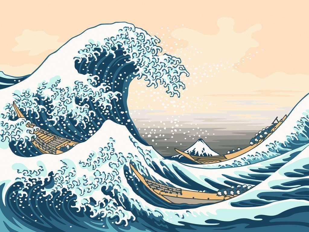 Ravensburger CreArt - Malen nach Zahlen 23690 - ART Collection: Große Welle (Hokusai) - ab 14 Jahren