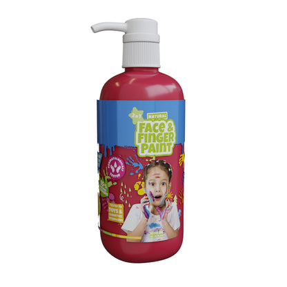 Natural Face & Finger Paint - Flacone di vernice a pompa manuale 1000 ml - Rosso