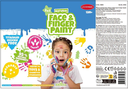Natural Face & Finger Paint - Flacone di vernice a pompa manuale 1000 ml - Rosso