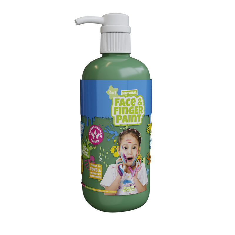 Boti - Natural Face & Fingerpaint Fles met Pompje - Groen 1L
