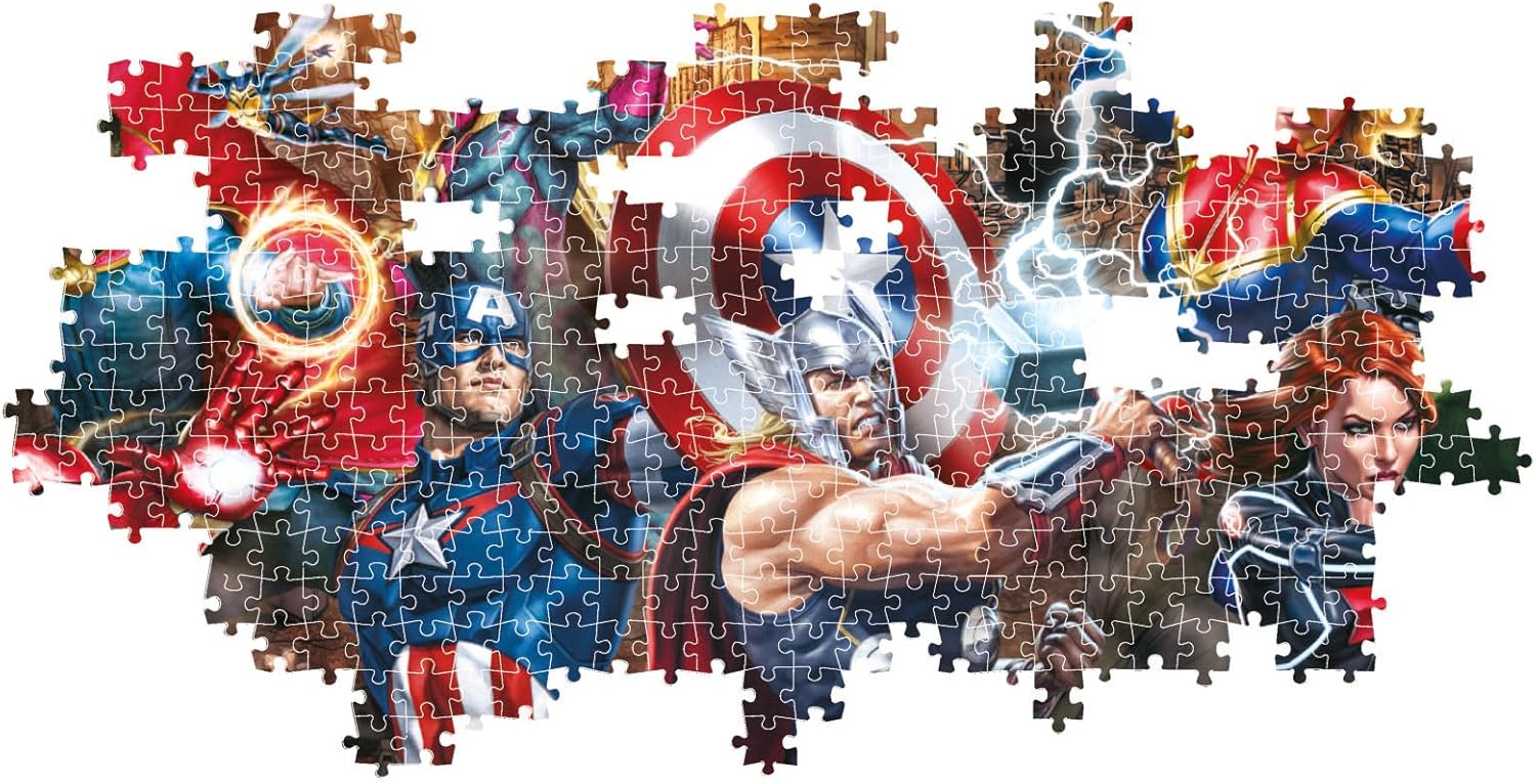 Clementoni Marvel Puzzle 1000 Teile Erwachsene - Panorama Puzzle Erwachsene in 98 x 33 cm - Puzzle Erwachsene anspruchsvoll von Clementoni 39877