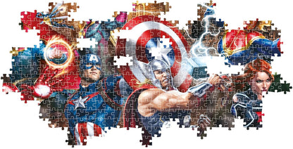 Clementoni Marvel Puzzle 1000 Teile Erwachsene - Panorama Puzzle Erwachsene in 98 x 33 cm - Puzzle Erwachsene anspruchsvoll von Clementoni 39877