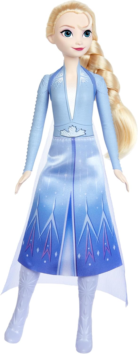 Mattel Disney Frozen Elsa, singende Modepuppe, Singende Abenteuer in charakteristischer Kleidung, singt Wo noch niemand war“ aus dem Disney-Film Die Eiskönigin II“ HXD32