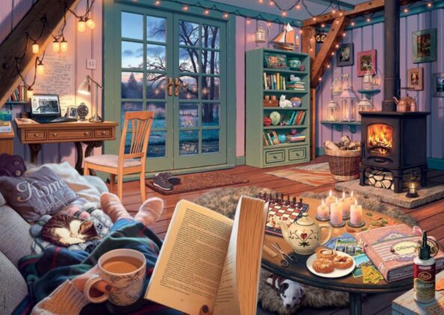 Ravensburger- Serie Cozy Rompecabezas, Multicolor, 27 x 20 in (12000050
