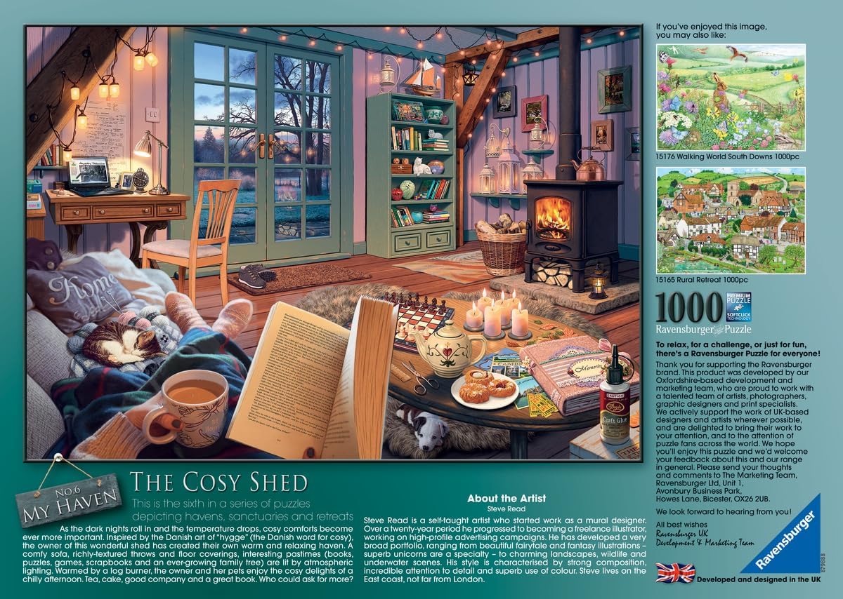 Ravensburger- Serie Cozy Rompecabezas, Multicolor, 27 x 20 in (12000050