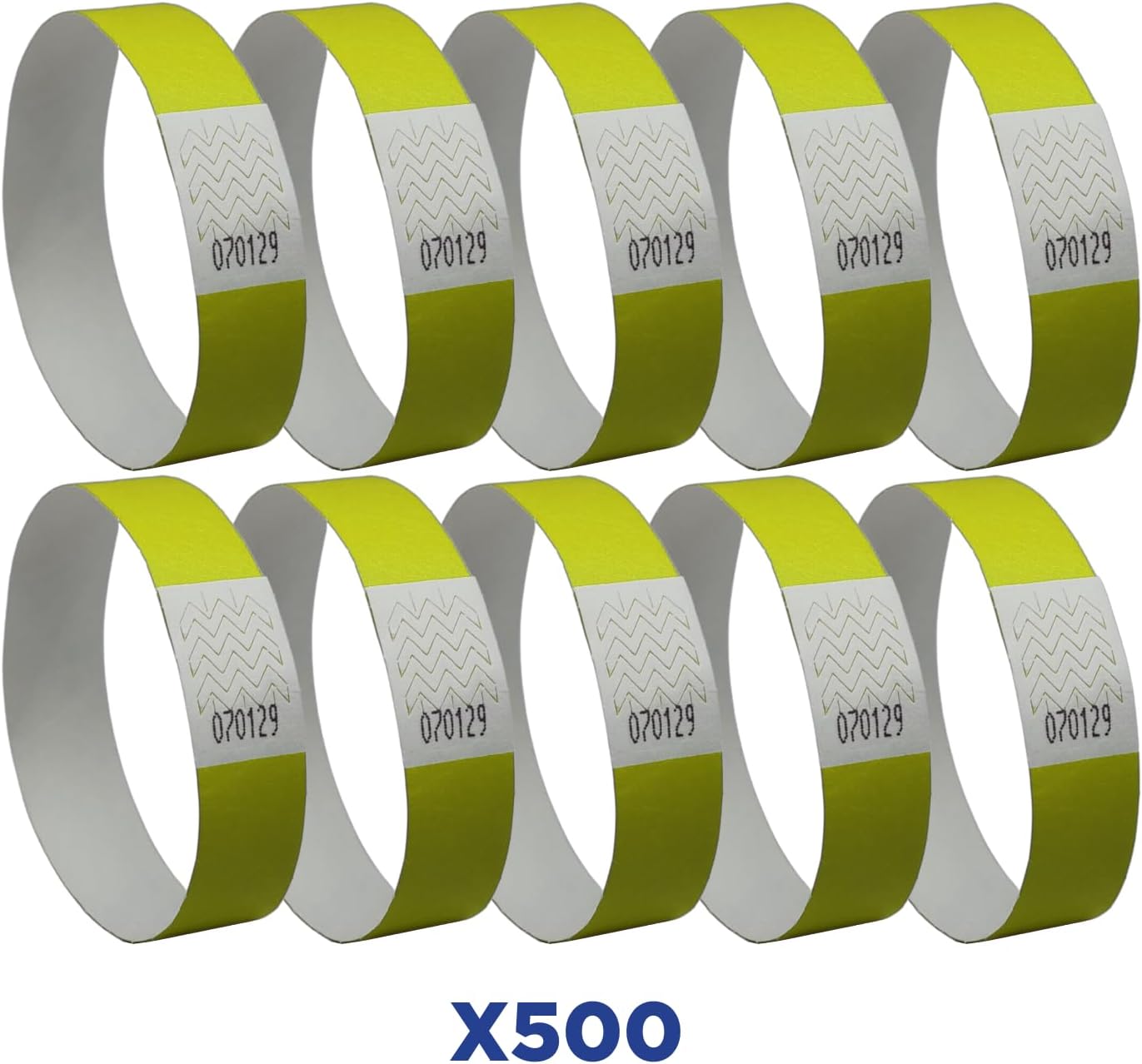 Avery Italia TYVYW-50 Braccialetti di identificazione in carta Tyvek® antistrappo - giallo fluo - 500 pezzi