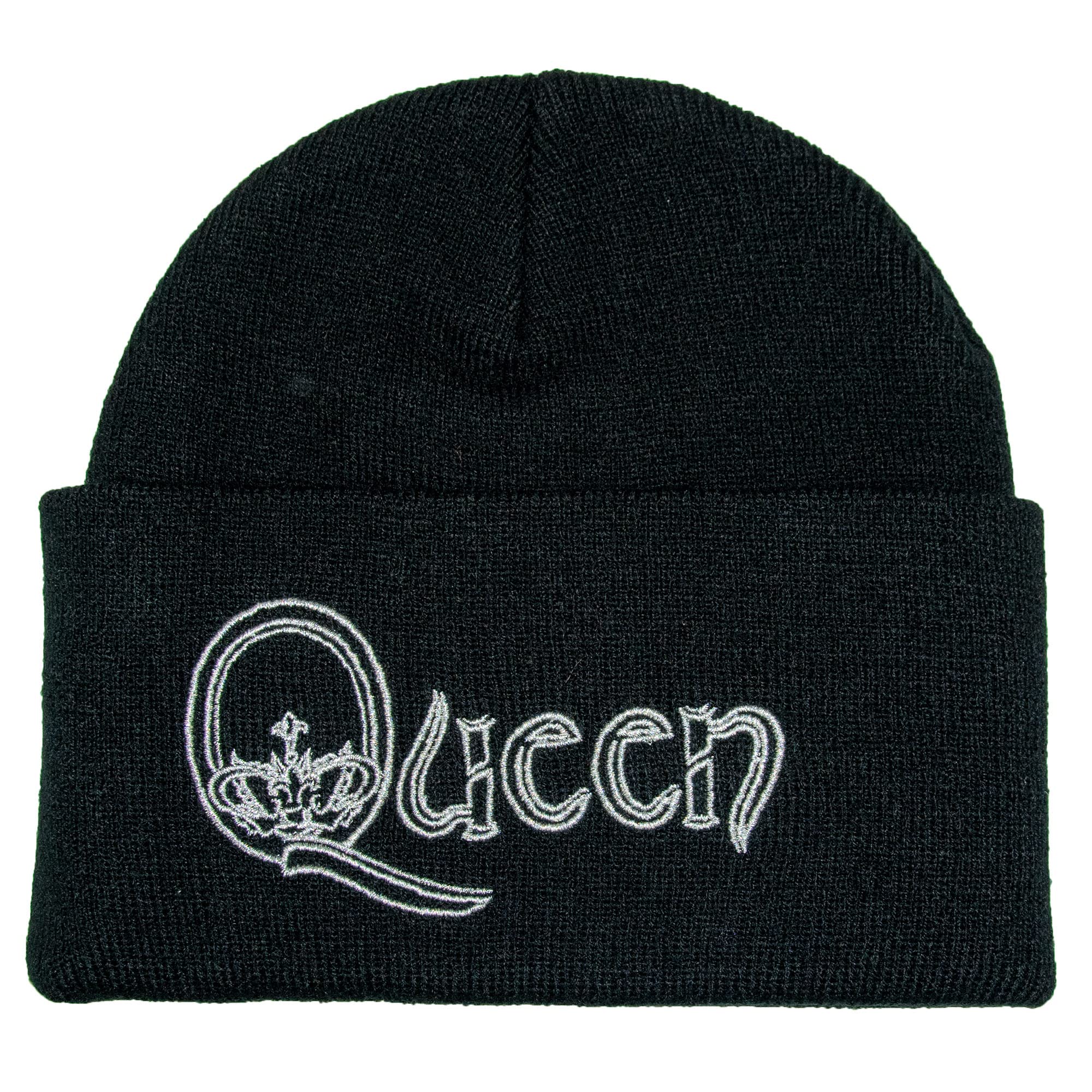 Amplified Silver Lurex Crown Q Cuff Beanie