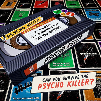 Psycho Killer: The Card Game - a fast-paced, strategic and hilarious game based on your favourite retro horror and slasher films, for ages 15 to Adult