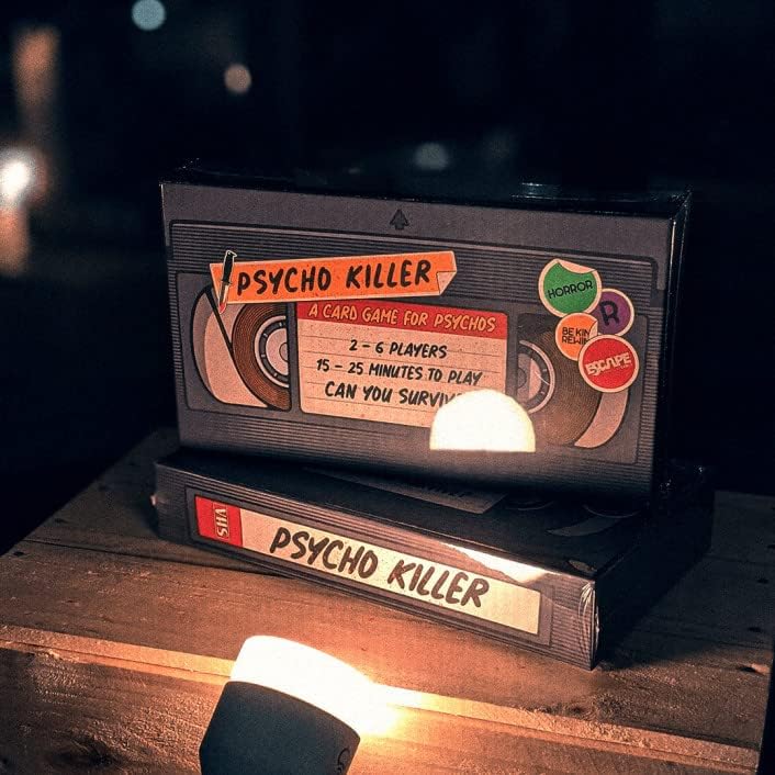 Psycho Killer: The Card Game - a fast-paced, strategic and hilarious game based on your favourite retro horror and slasher films, for ages 15 to Adult