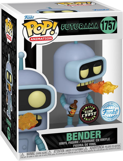Funko POP! TV: Futurama - Bender - 1/6 Quote Für Seltene Chase-Variante - Leuchtet Im Dunkeln - Vinyl-Sammelfigur - Geschenkidee - Offizielle Handelswaren - Spielzeug Für Kinder und Erwachsene