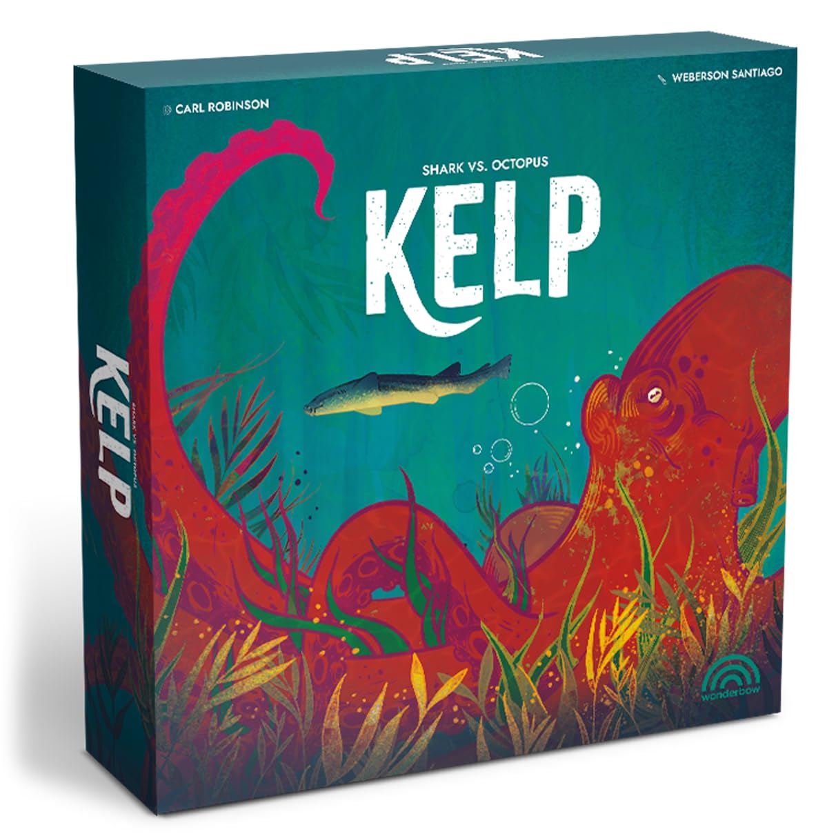 Kelp - Shark vs. Octopus • 2 Player Game • Strategy Board Game, Asymmetric Gameplay • Authentic Copy • English, Ages 10+ • Standard Edition, Made by Wonderbow Games