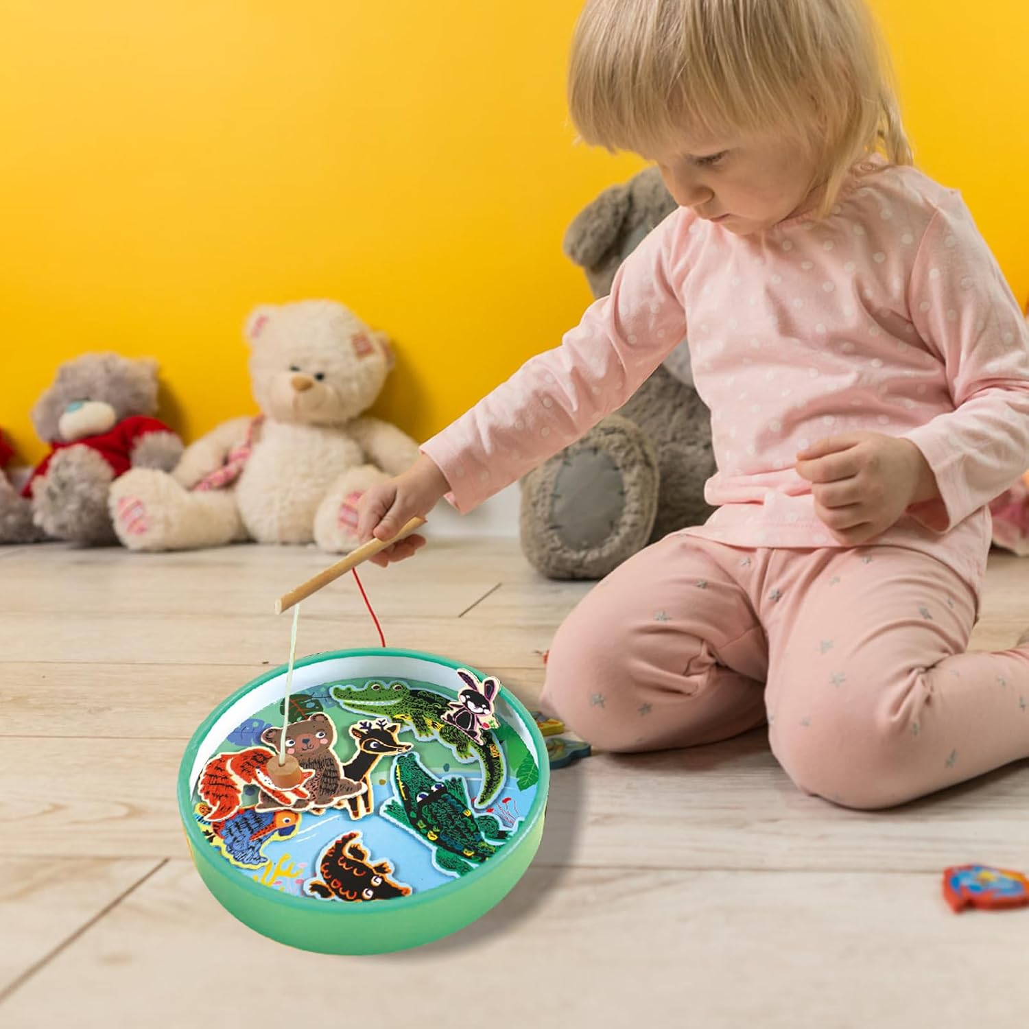Maak Mijn Eigen Vissen Spel | Jungle Animal | Traditioneel Vissen Spel Gecombineerd met Scratch Art | voor Kinderen Leeftijd 3+