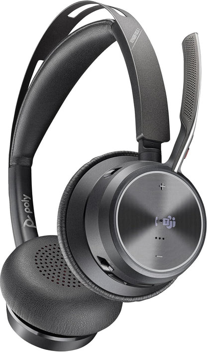 POLY Micro-casque Voyager Focus 2 USB-C-C certifié Microsoft Teams adaptateur USB-C/A base de chargement