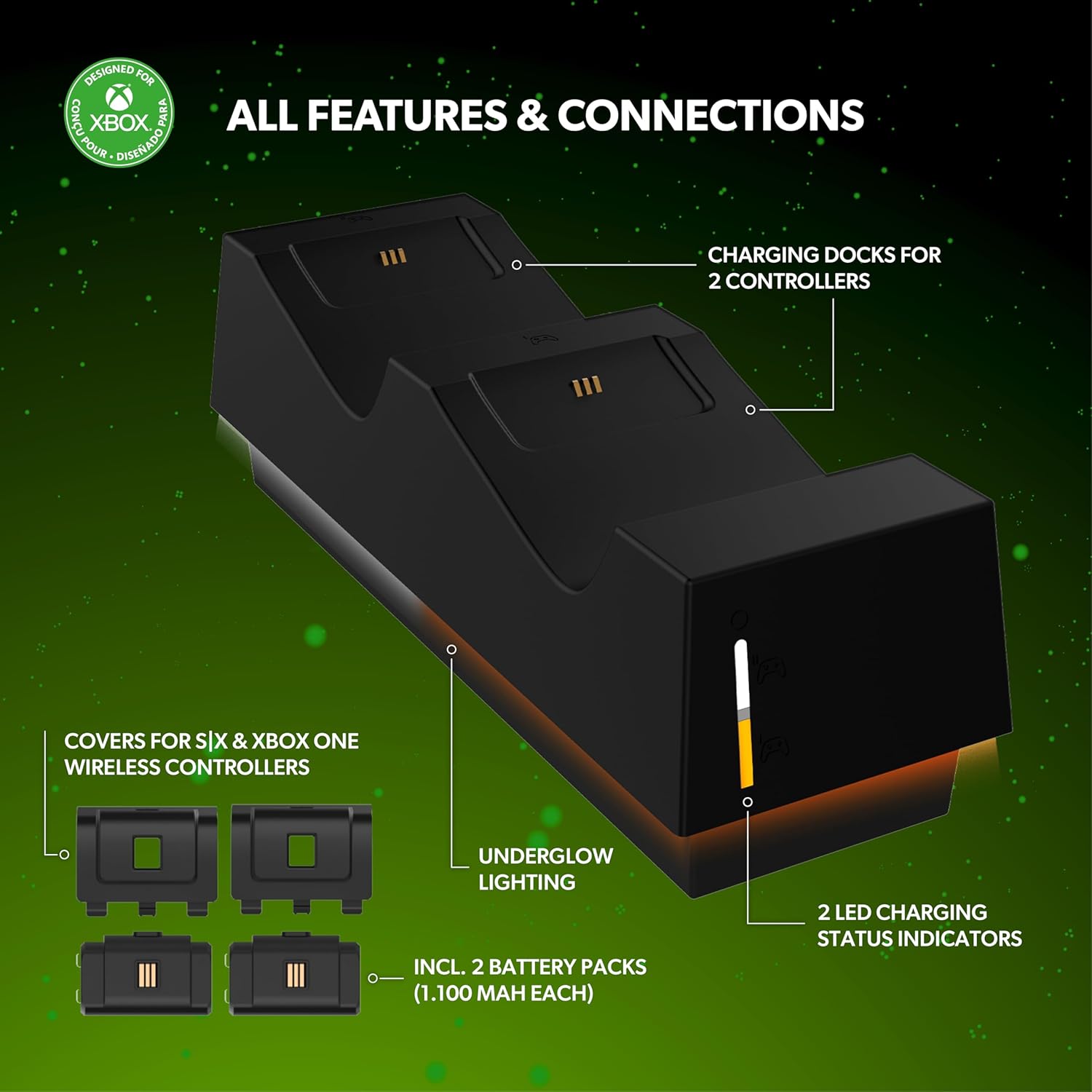 Snakebyte - Twin Charge X (Black) Xbox