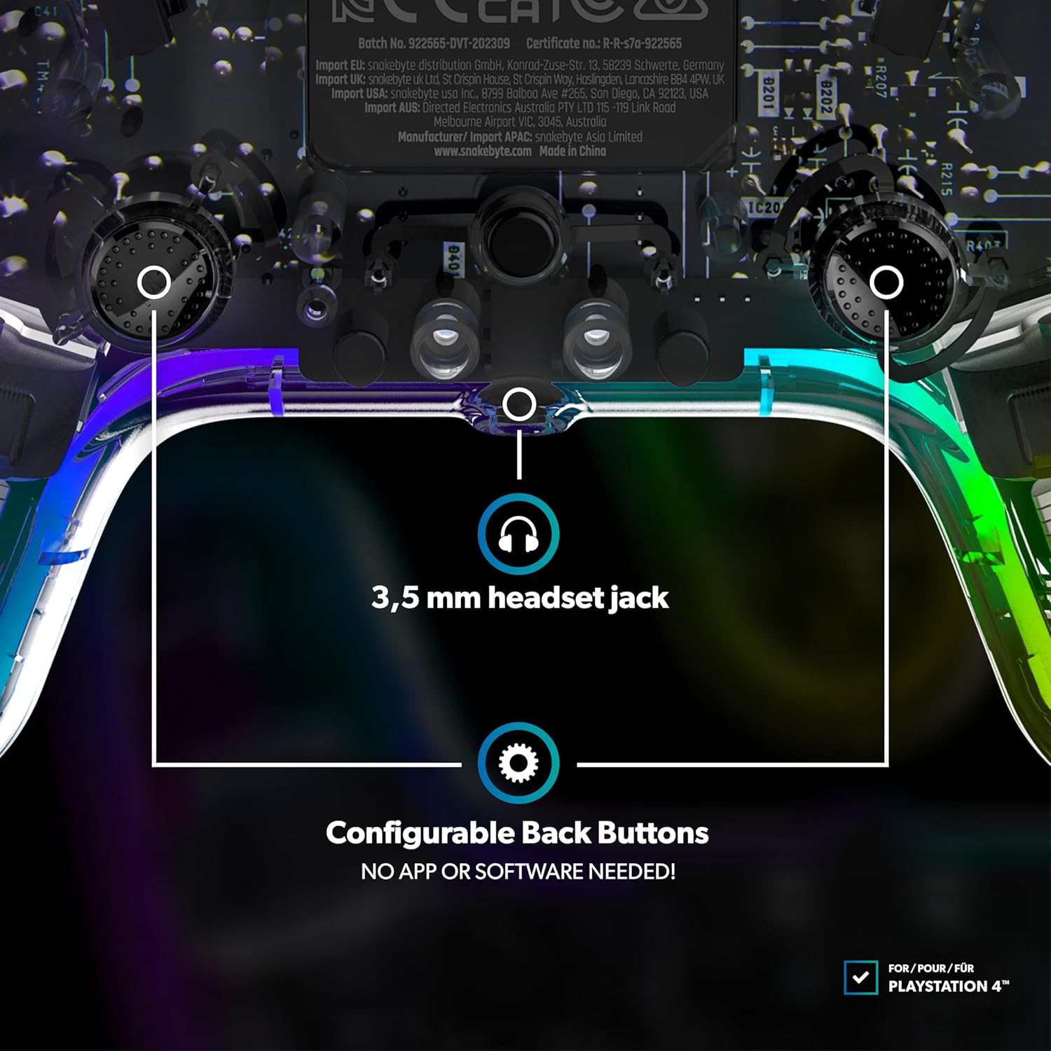 Snakebyte Gamepad RGB 4™ (PS4/PS3