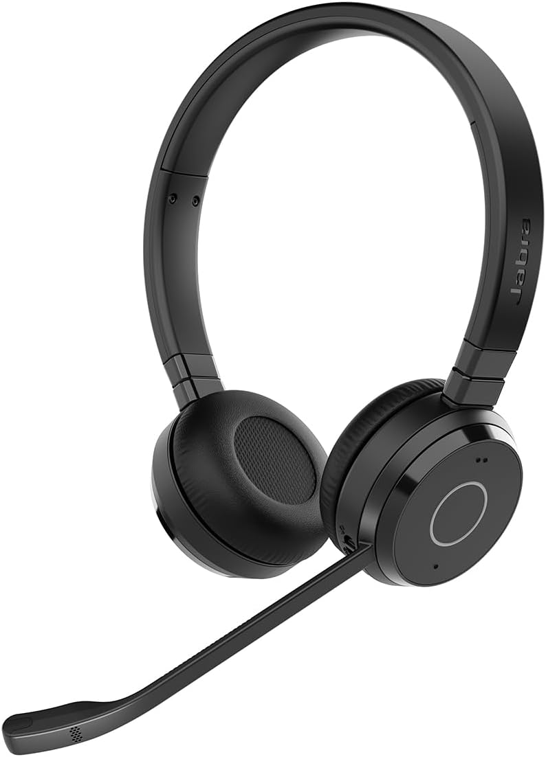 Jabra Evolve 65 TE wireless stereo headphones Unified Communications Certified, 12-hour battery, USB-A with charging stand - Black
