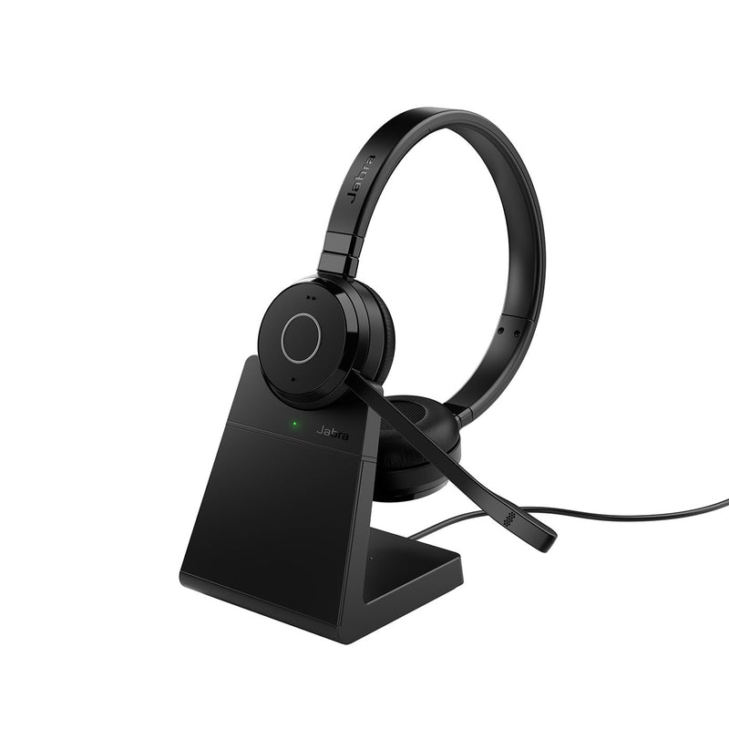 Jabra Evolve 65 TE wireless stereo headphones Unified Communications Certified, 12-hour battery, USB-A with charging stand - Black