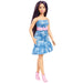 Barbie Fashionistas Doll #231 with Purple Hair, Wearing Strapless Denim Butterfly-Print Dress with Pink Belt and Boots
