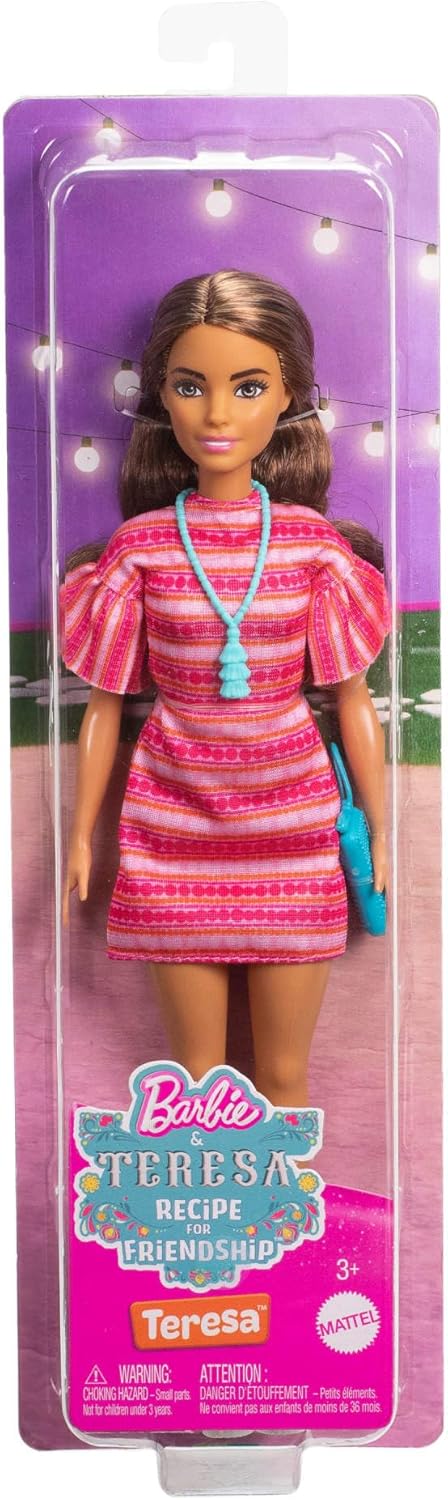 Barbie and Teresa Recipe for Friendship Teresa Fashion Doll Wearing Removable Signature Outfit with Accessories, Including Necklace