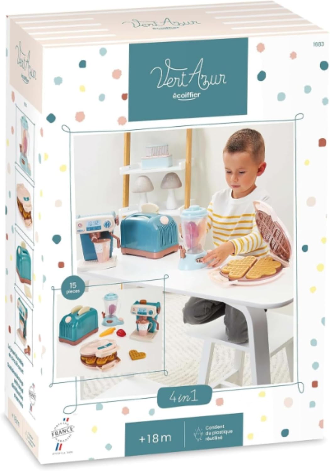 Ecoiffier Toys – 1683 – super huishoudapparaat 4-in-1 – imitatiespel – vanaf 18 maanden – gemaakt in Frankrijk