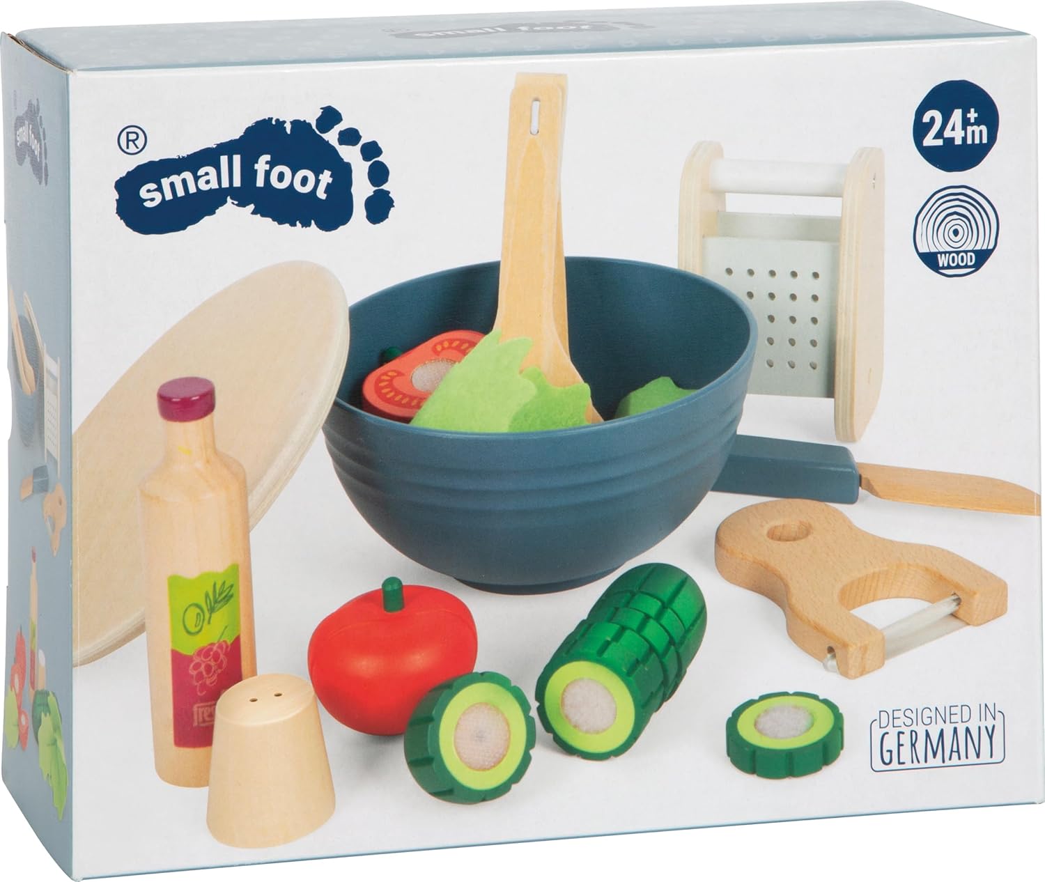 Small Foot - Small Foot - Houten Speelgoed Eten Salade Speelset 11dlg.