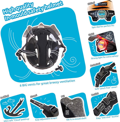 Kinderfietshelm | Fietshelm Voor Peuters, Jongens & Meisjes | Perfect Voor De Scooter, Driewieler, Skateboard En Fiets | Verstelbaar & Veilig | Grootte 49-55 CM | Kinderfietshelm