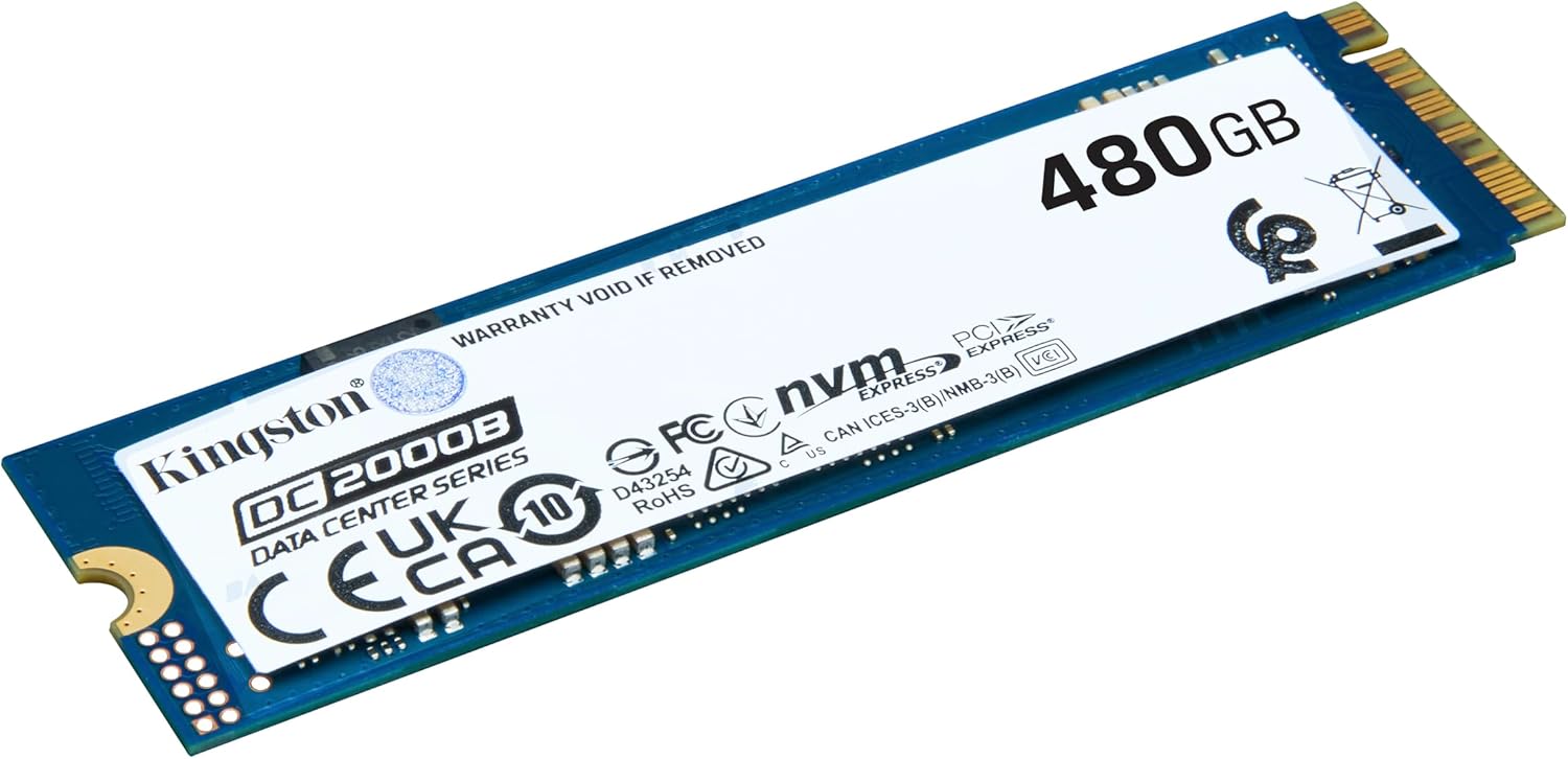 Kingston Data Center DC2000B PCIe 4.0 NVMe M.2 2280 480G Enterprise SSD - SEDC2000BM8/480G
