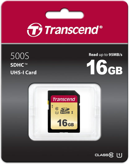 Transcend 500S - Flash Memory Card - 16 Gb - Uhs-I U1 / Class10 - Sdhc Uhs-I