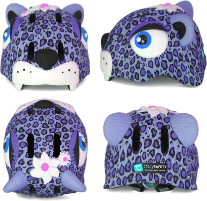 Crazy Safety - Leopard Bicycle Helmet - Purple (100301-02-01)