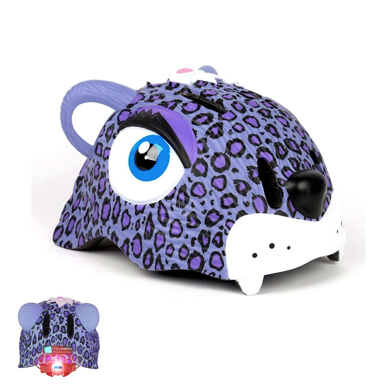 Crazy Safety - Leopard Bicycle Helmet - Purple (100301-02-01)