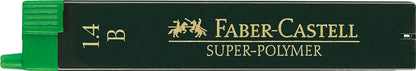 FABER-CASTELL 121411 Mina SUPER-POLYMER 1.4mm B, Astuccio 6