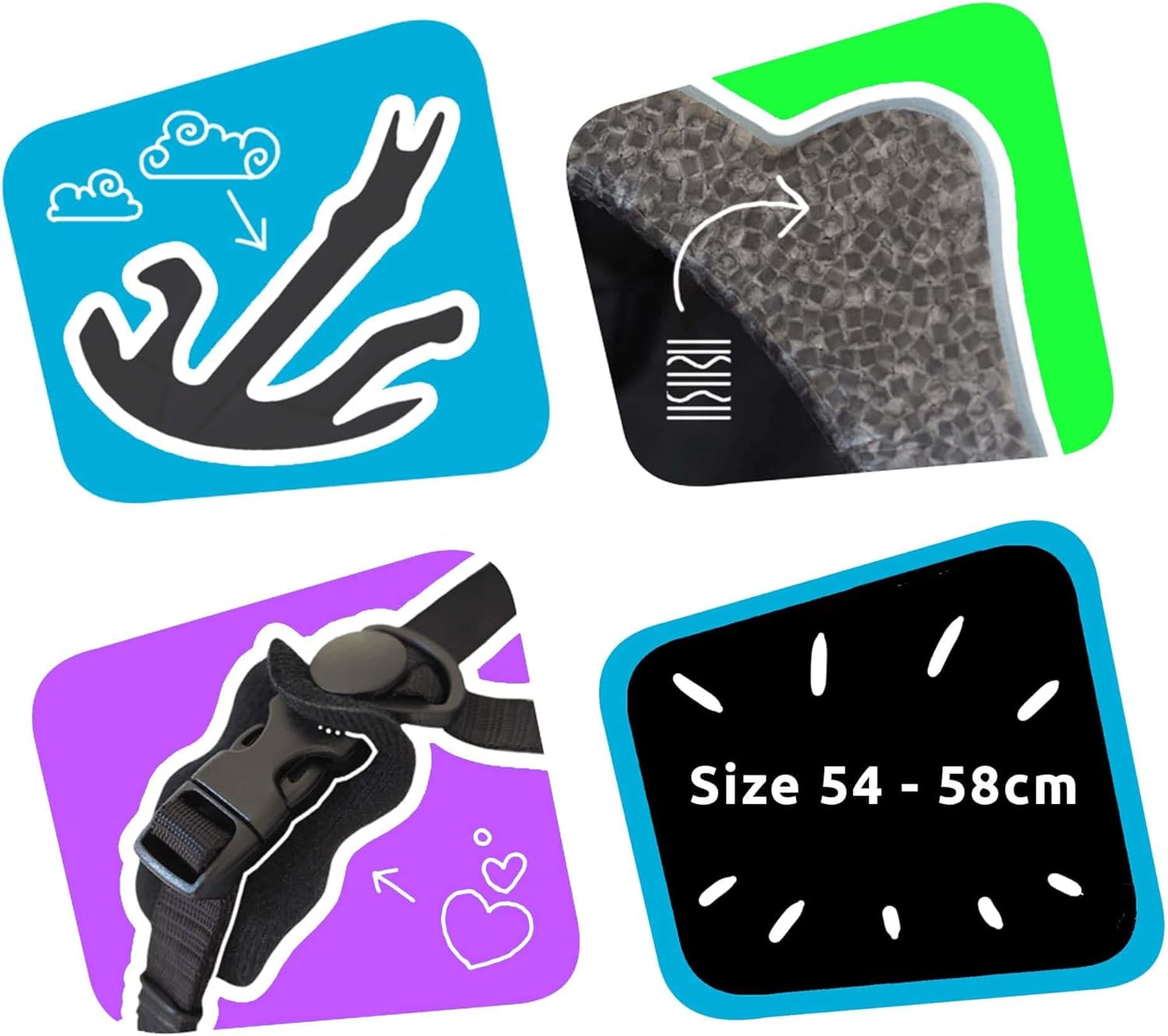 Kinderfietshelm Met USB-lamp - Maat van kind tot tiener | Afmetingen 54-58 | Prachtige Fietshelm Voor Jongens & Meisjes | Oplaadbaar Ingebouwd LED-licht | Reflecterende Bandjes