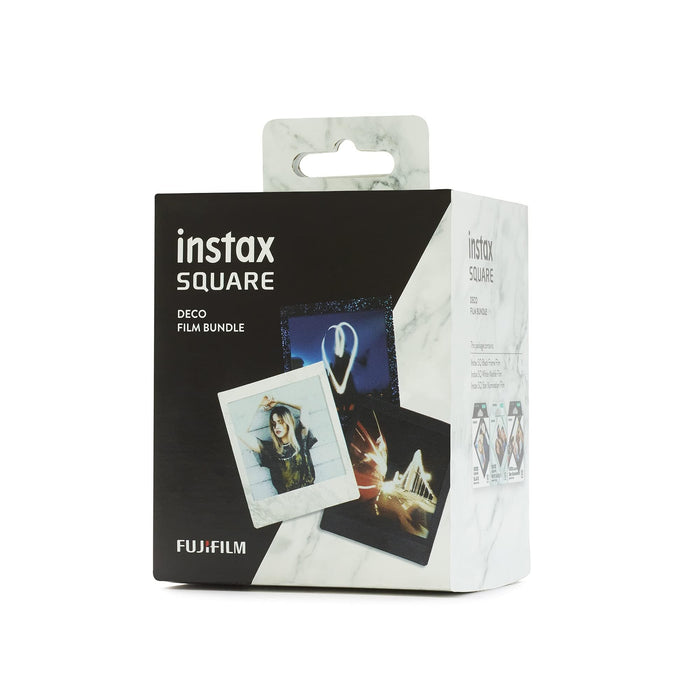 instax SQUARE film Deco Bundel (3X10) Zwart/Wit Marmer/Sterrenhemel SQUARE