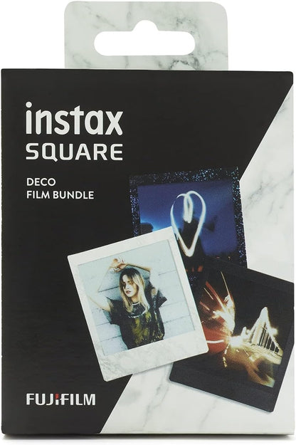 instax SQUARE film Deco Bundel (3X10) Zwart/Wit Marmer/Sterrenhemel SQUARE