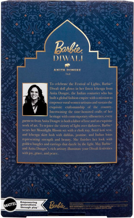 Barbie Diwali Doll by Anita Dongre Wearing Festival of Lights Look, Holiday Collectible with Doll Stand & Certificate of Authenticity