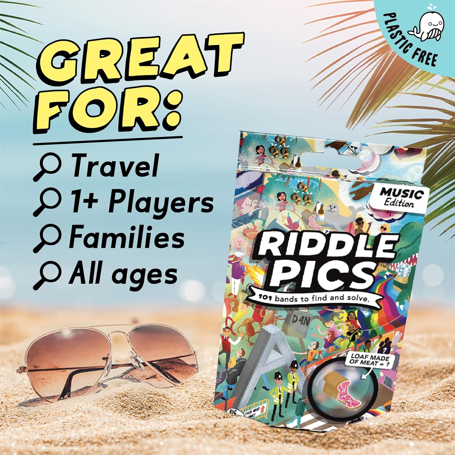 Riddle Pics Day at the Festival: Music Edition - Travel Trivia Game, Great for Families, Adults and Kids, 101 Riddles to find and solve, Gifts for Music Lovers | Best Christmas Board Games