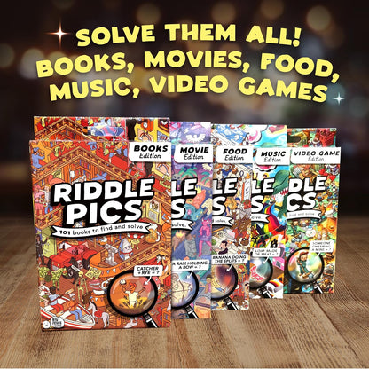 Riddle Pics Day at the Festival: Music Edition - Travel Trivia Game, Great for Families, Adults and Kids, 101 Riddles to find and solve, Gifts for Music Lovers | Best Christmas Board Games