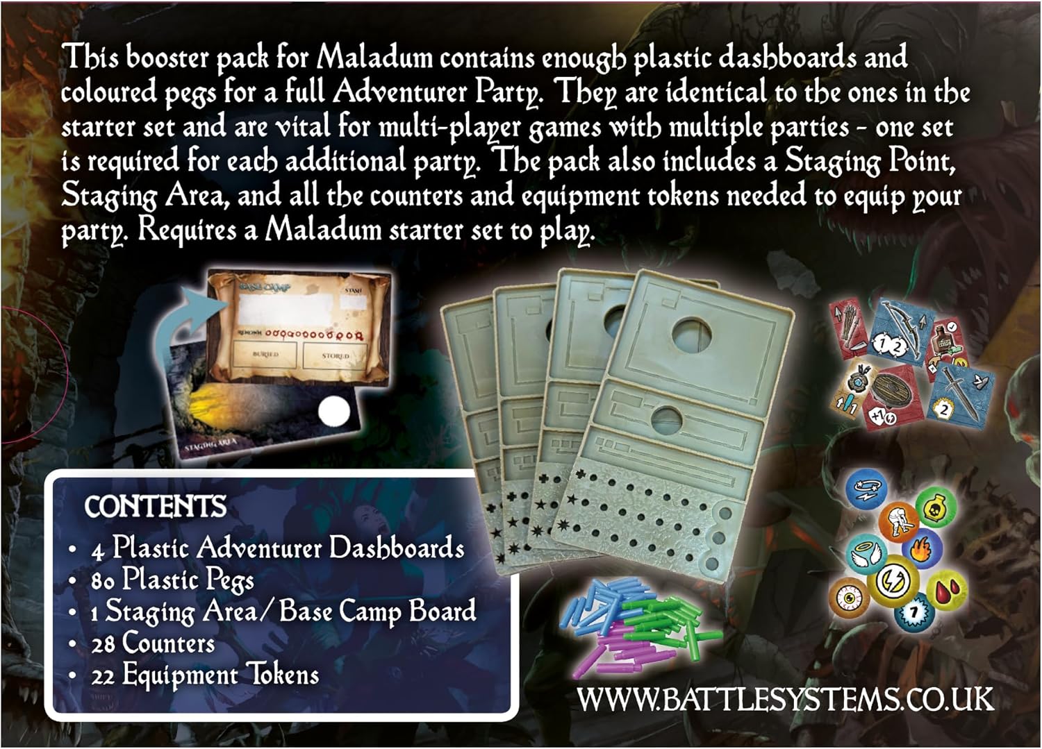 Battle Systems Maladum Adventurer Dashboards Accessory Expansion - Additional PC Trays for Multi- and Large Parties
