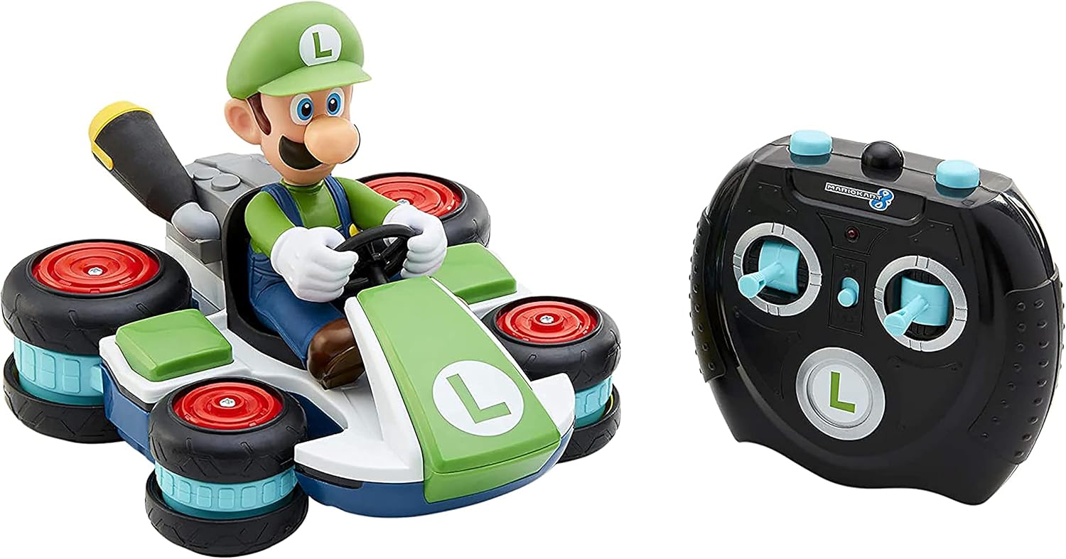 Nintendo Mario Kart 8 Luigi Mini Anti-Gravity RC Racer 2.4Ghz, with full function steering create 360 spins, whiles and drift! - Up to 100 ft. Range - For Kids ages 4+
