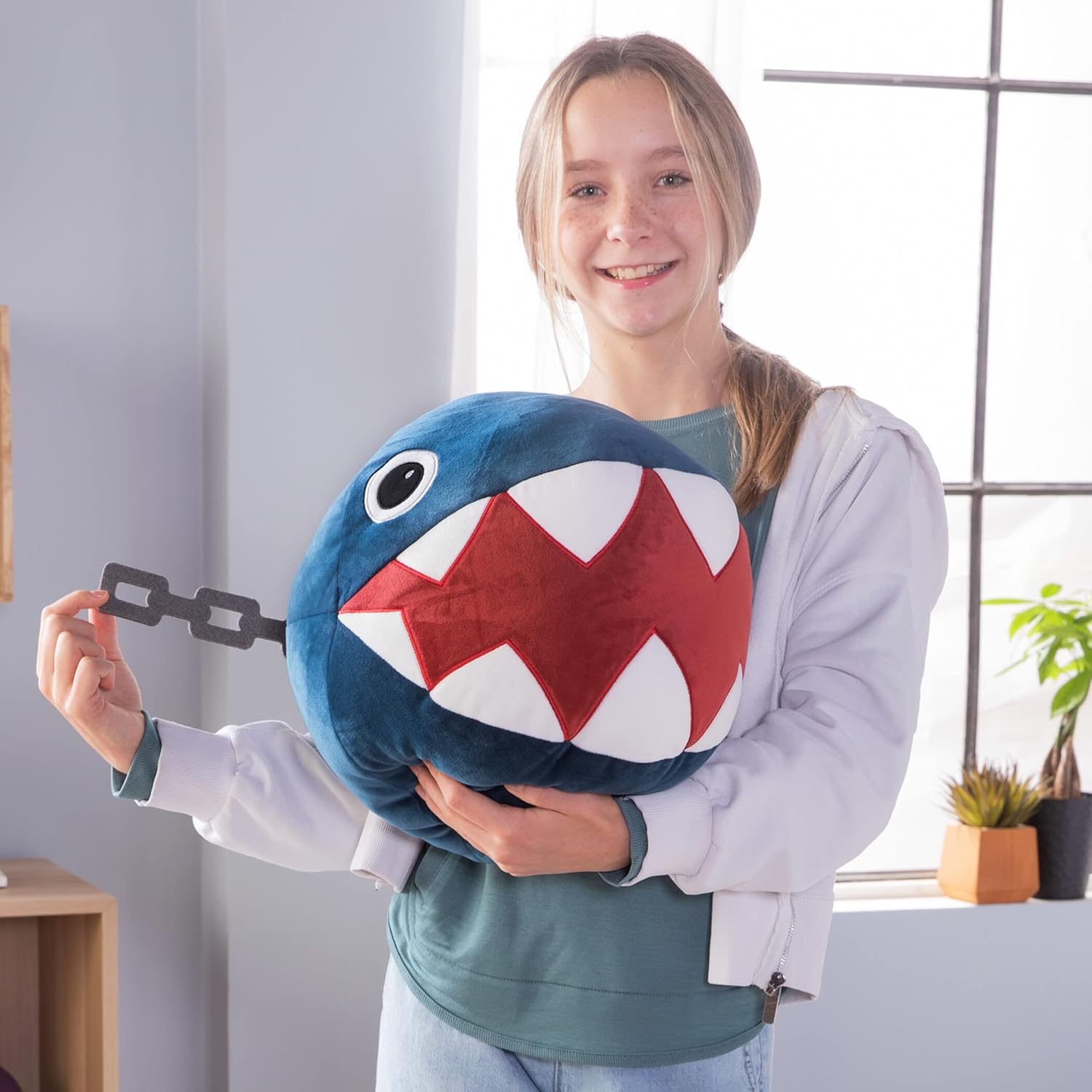 Club Mocchi Mocchi Super Mario Cadena Chomp Mega 15 pulgadas de felpa