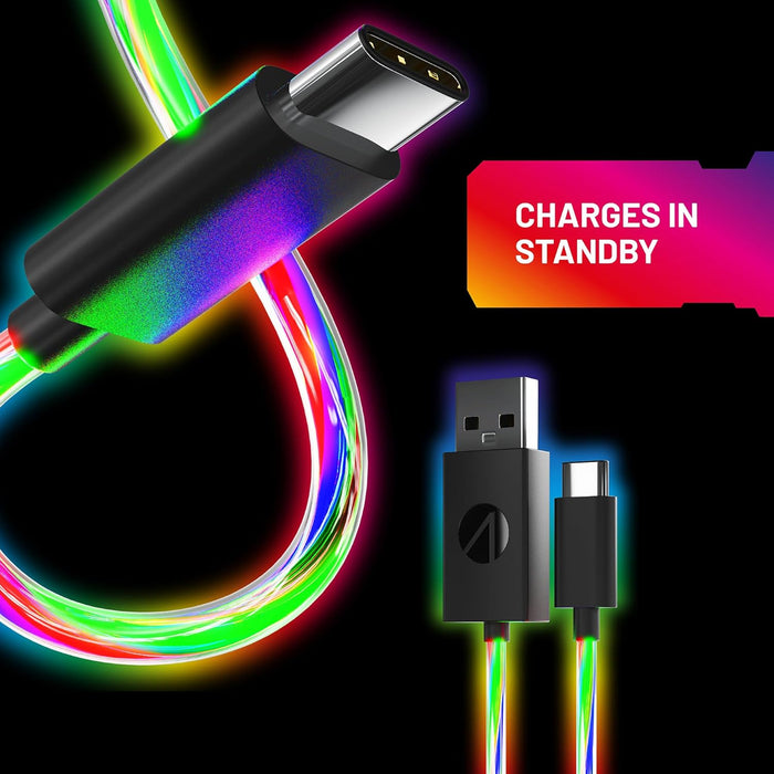STEALTH 2M Light Up Twin Play & Charge Cables, Compatible with PS5 and Switch
