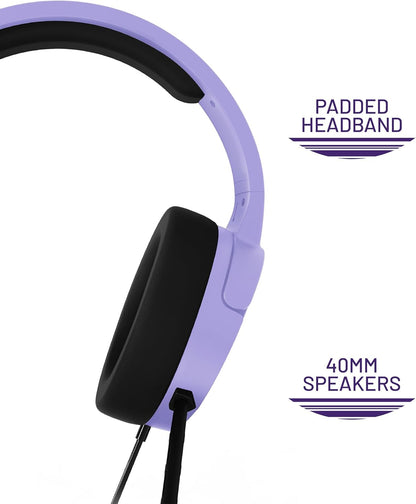STEALTH PANTHER Lavender - Over Ear Gaming Headset PS4/PS5, XBOX, Switch, PC with Flexible Mic, 3.5mm Jack, 1.5m Cable, Lightweight, Comfortable and Durable