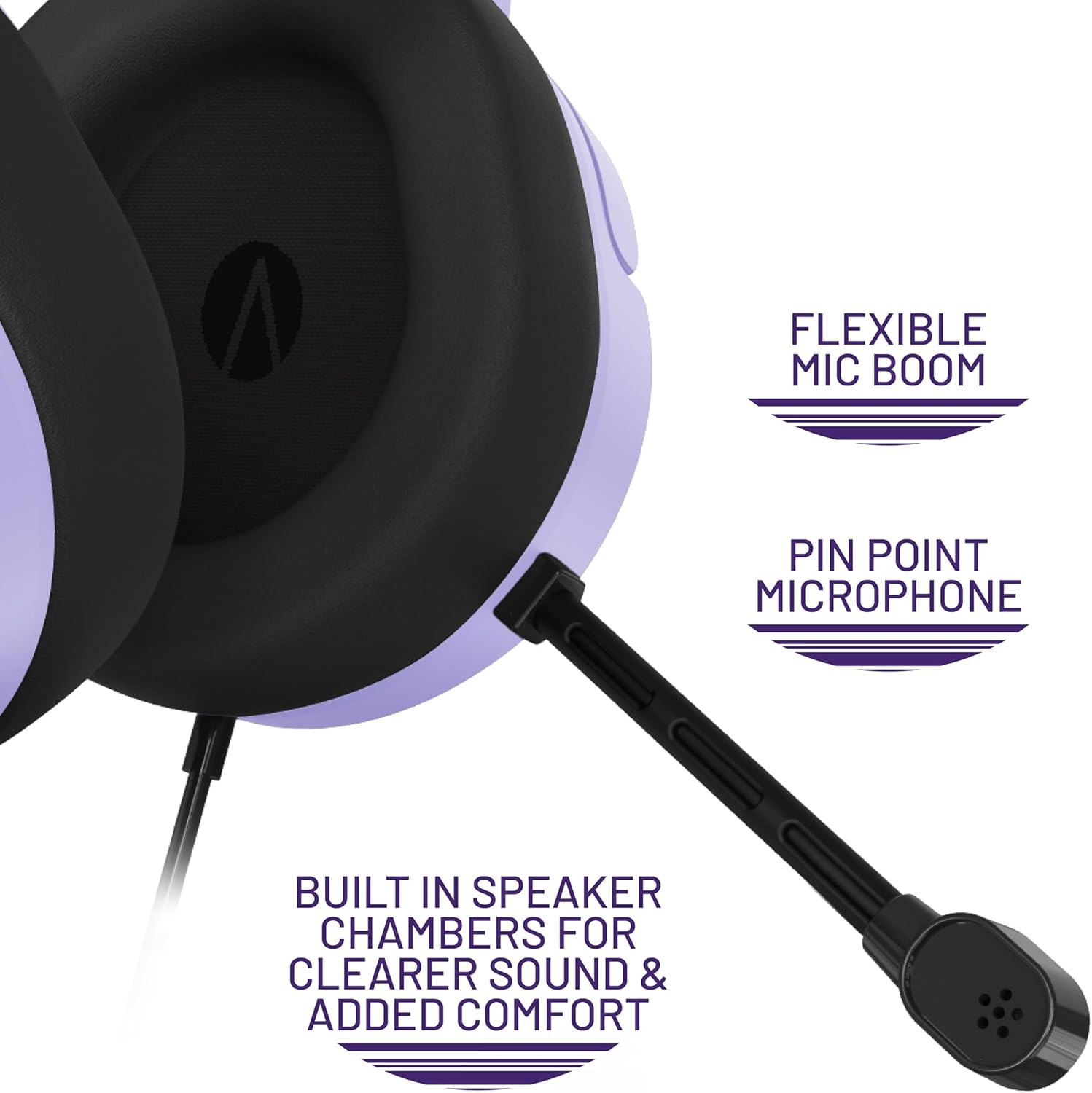 STEALTH PANTHER Lavender - Over Ear Gaming Headset PS4/PS5, XBOX, Switch, PC with Flexible Mic, 3.5mm Jack, 1.5m Cable, Lightweight, Comfortable and Durable