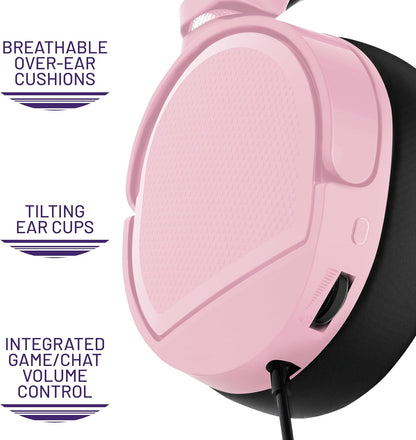STEALTH PANTHER Blush - Over Ear Gaming Headset PS4/PS5, XBOX, Switch, PC with Flexible Mic, 3.5mm Jack, 1.5m Cable, Lightweight, Comfortable and Durable